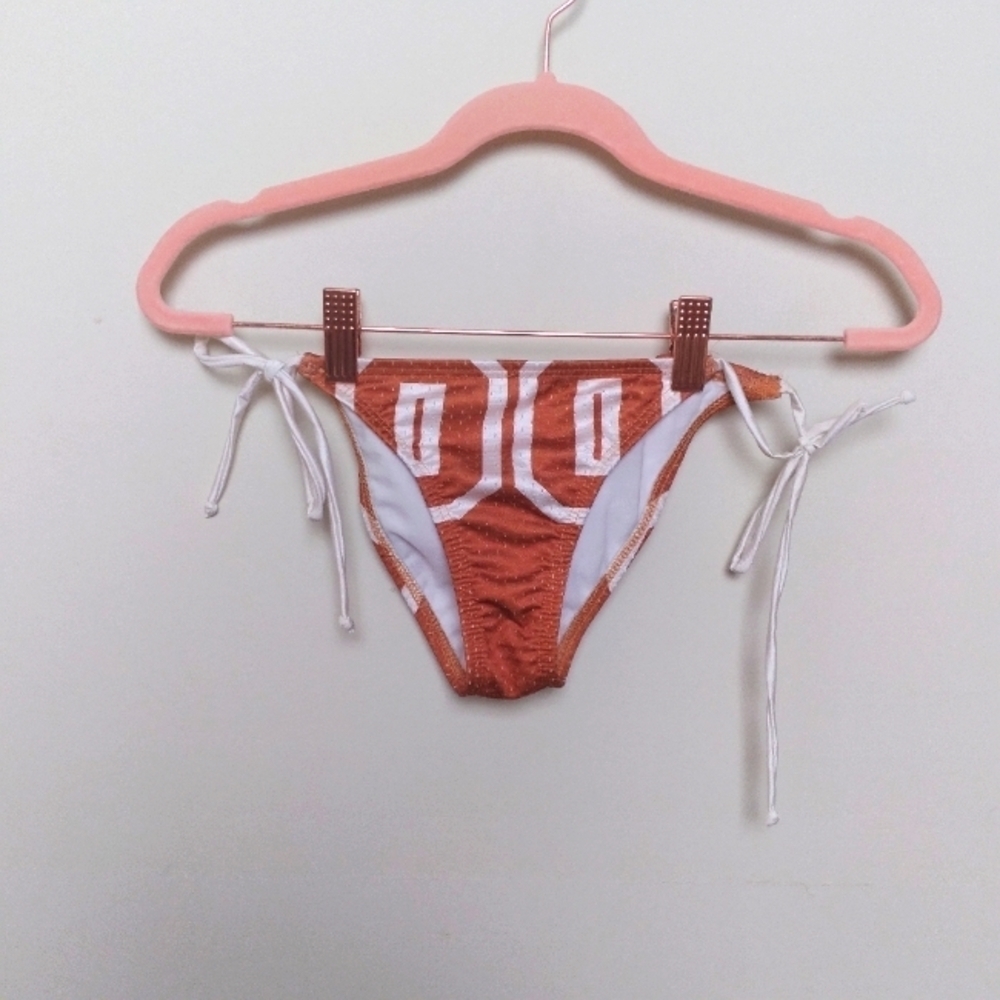 Miss Fanatic Side Tie Low Rise Abstract Print Bikini Bottoms Size XS